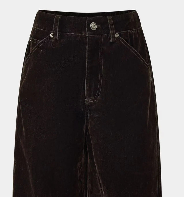 An image of a   31476 Velvet-Sheen Wide-Leg Pants by  Mirra Masa