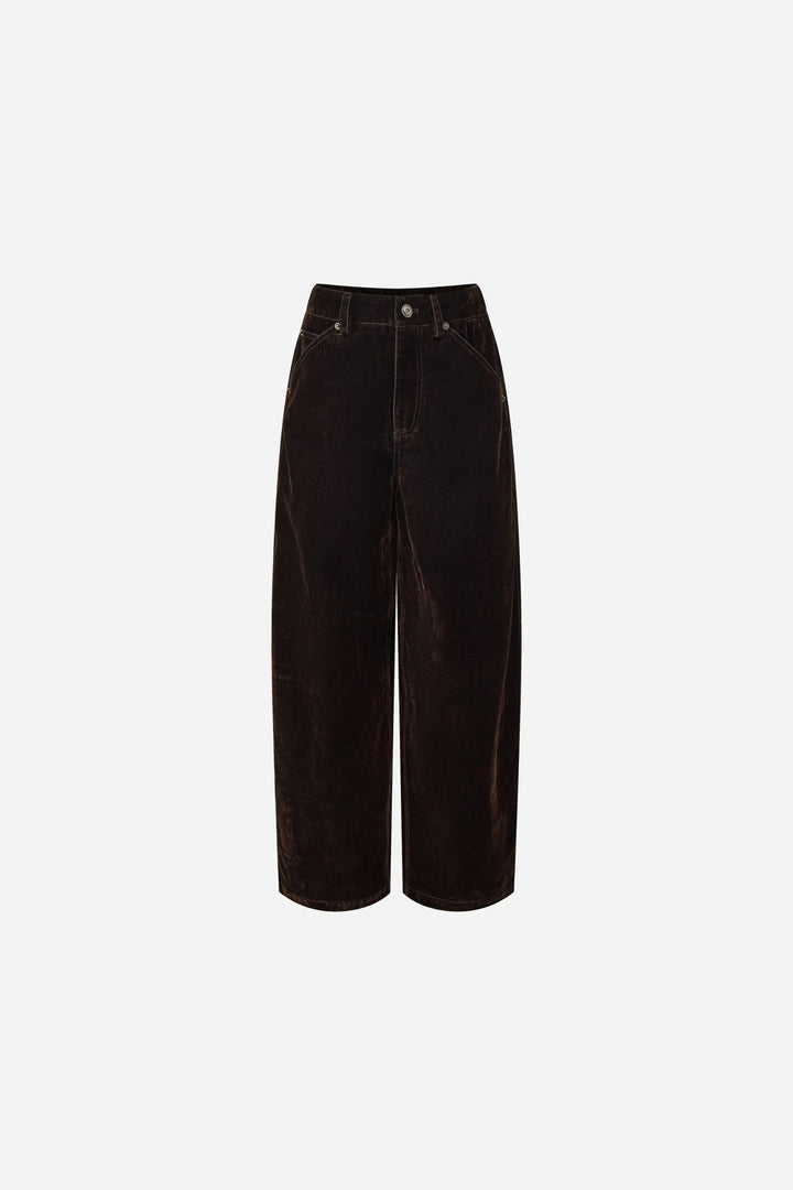 An image of a   31476 Velvet-Sheen Wide-Leg Pants by  Mirra Masa