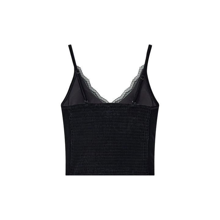 An image of a   31494 Laced Velvet Cami Top by  Mirra Masa