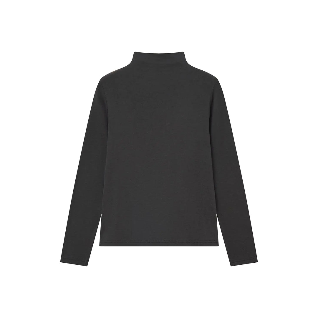 An image of a  Dark Grey / One-Size 31513 Mockneck Top by  Mirra Masa