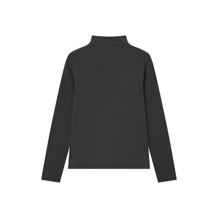 An image of a  Dark Grey / One-Size 31513 Mockneck Top by  Mirra Masa