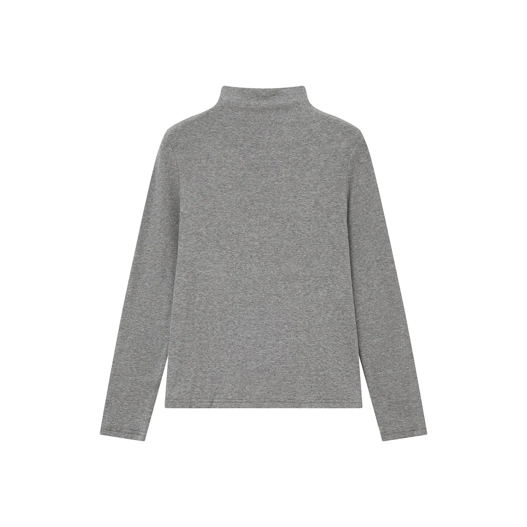 An image of a  Light Grey / One-Size 31513 Mockneck Top by  Mirra Masa