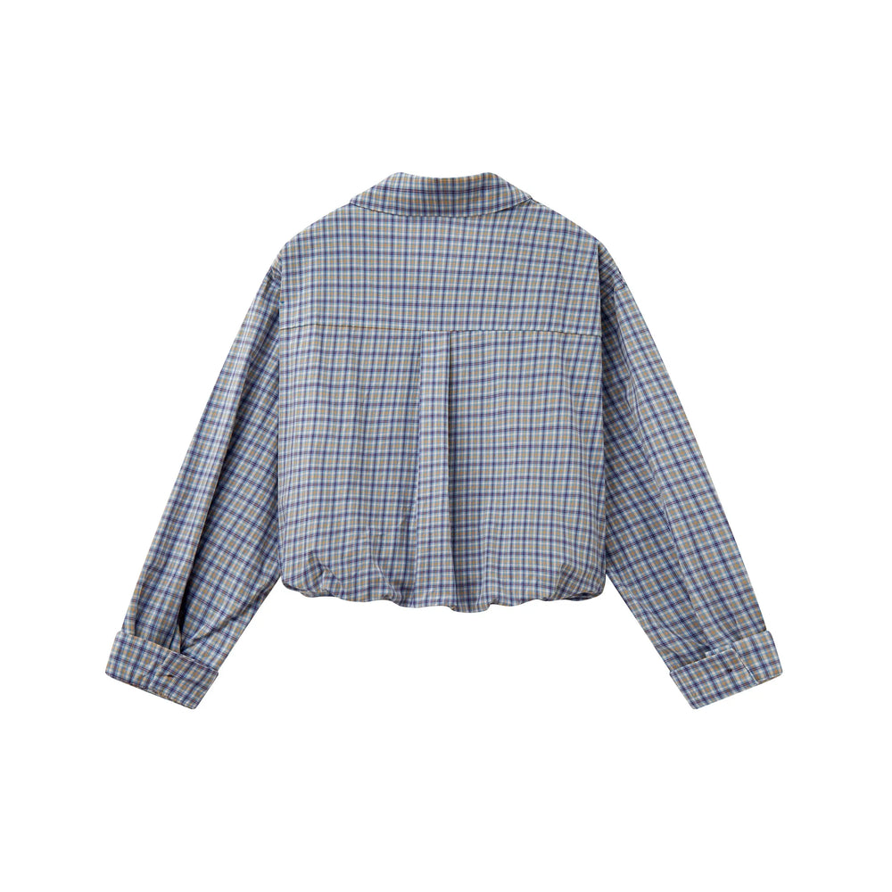 An image of a   31514 Layered and Cropped Checkered Shirt by  Mirra Masa