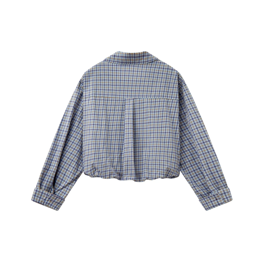 An image of a   31514 Layered and Cropped Checkered Shirt by  Mirra Masa