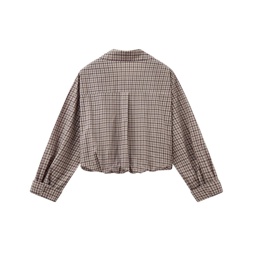 An image of a   31514 Layered and Cropped Checkered Shirt by  Mirra Masa