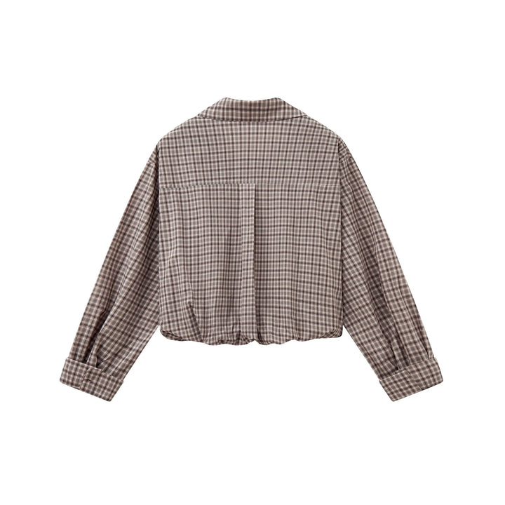 An image of a   31514 Layered and Cropped Checkered Shirt by  Mirra Masa