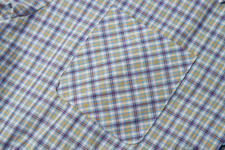 An image of a   31514 Layered and Cropped Checkered Shirt by  Mirra Masa