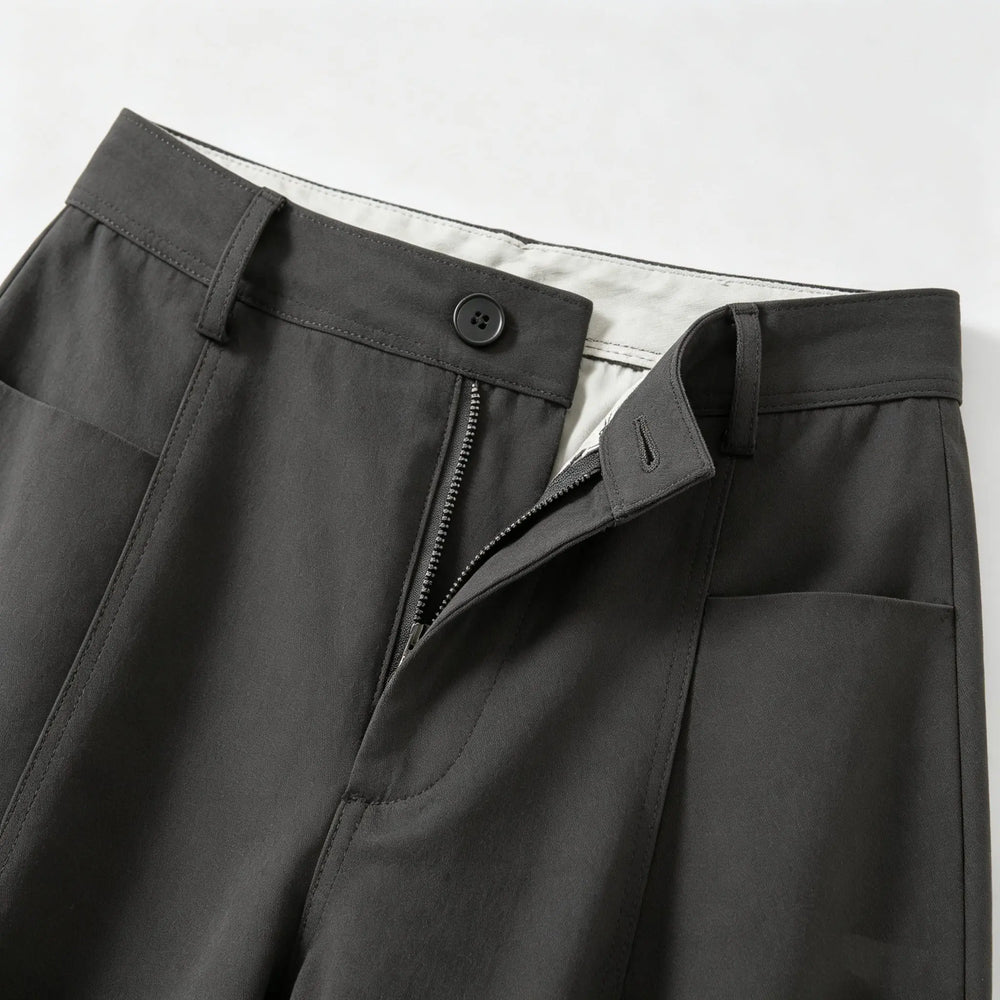 An image of a   31516 Patch-Pocket Barrel-Leg Pants by  Mirra Masa