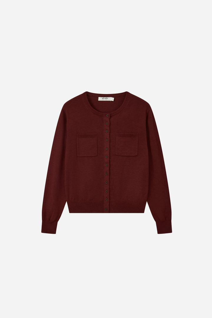 An image of a   31529 Patch-Pocket Crew-Neck Cardigan by  Mirra Masa
