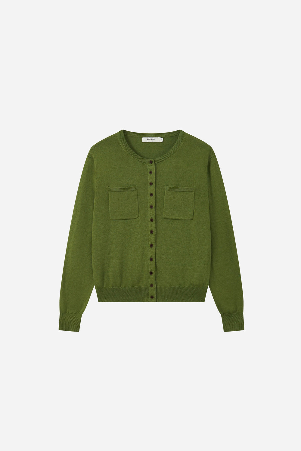 An image of a   31529 Patch-Pocket Crew-Neck Cardigan by  Mirra Masa