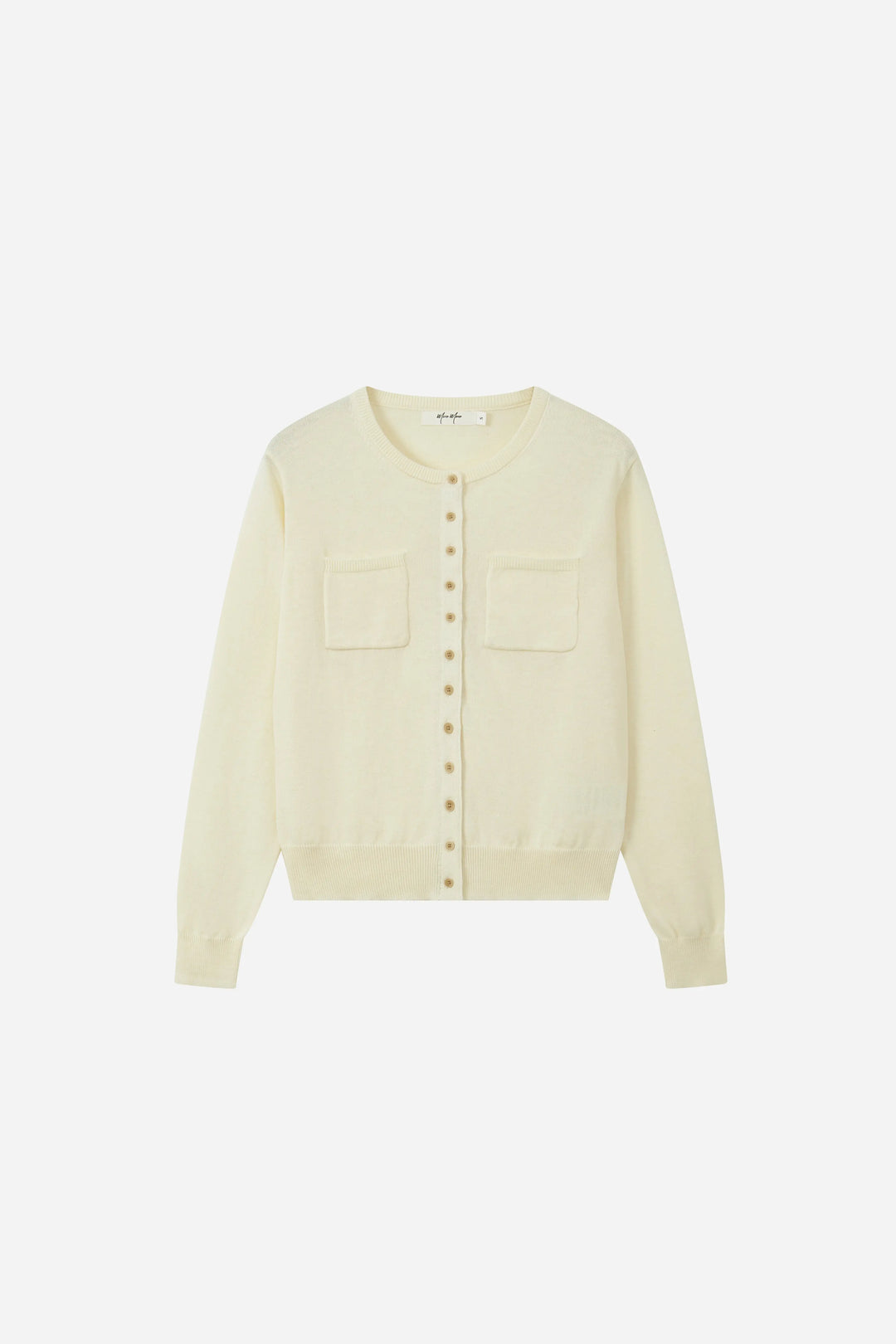 An image of a   31529 Patch-Pocket Crew-Neck Cardigan by  Mirra Masa
