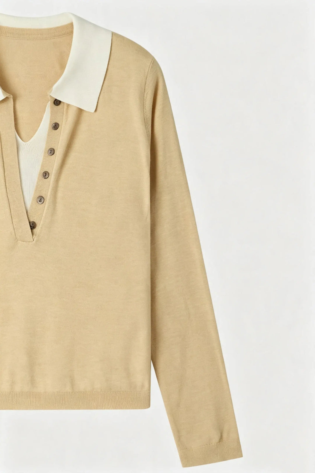 An image of a   31539 Core Layered V-Neck by  Mirra Masa