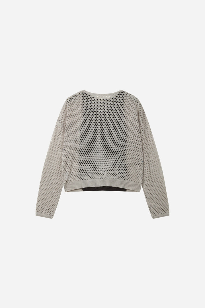 An image of a   31545 Open-Knit Sweater & Camisole Set by  Mirra Masa
