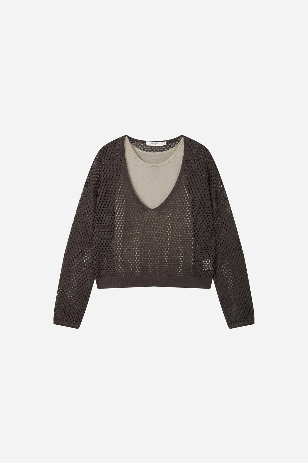 An image of a   31545 Open-Knit Sweater & Camisole Set by  Mirra Masa