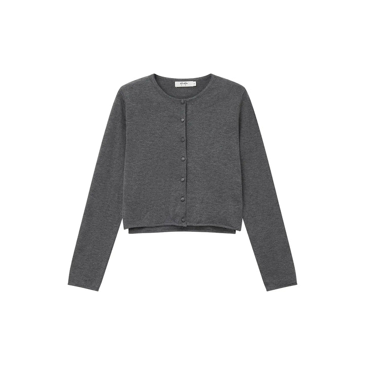 An image of a  Dark Grey / Medium 31552 Layered Cardigan Set by  Mirra Masa