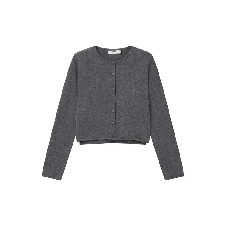 An image of a  Dark Grey / Medium 31552 Layered Cardigan Set by  Mirra Masa