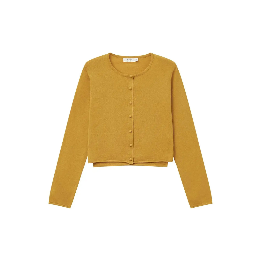 An image of a  Orange / Medium 31552 Layered Cardigan Set by  Mirra Masa