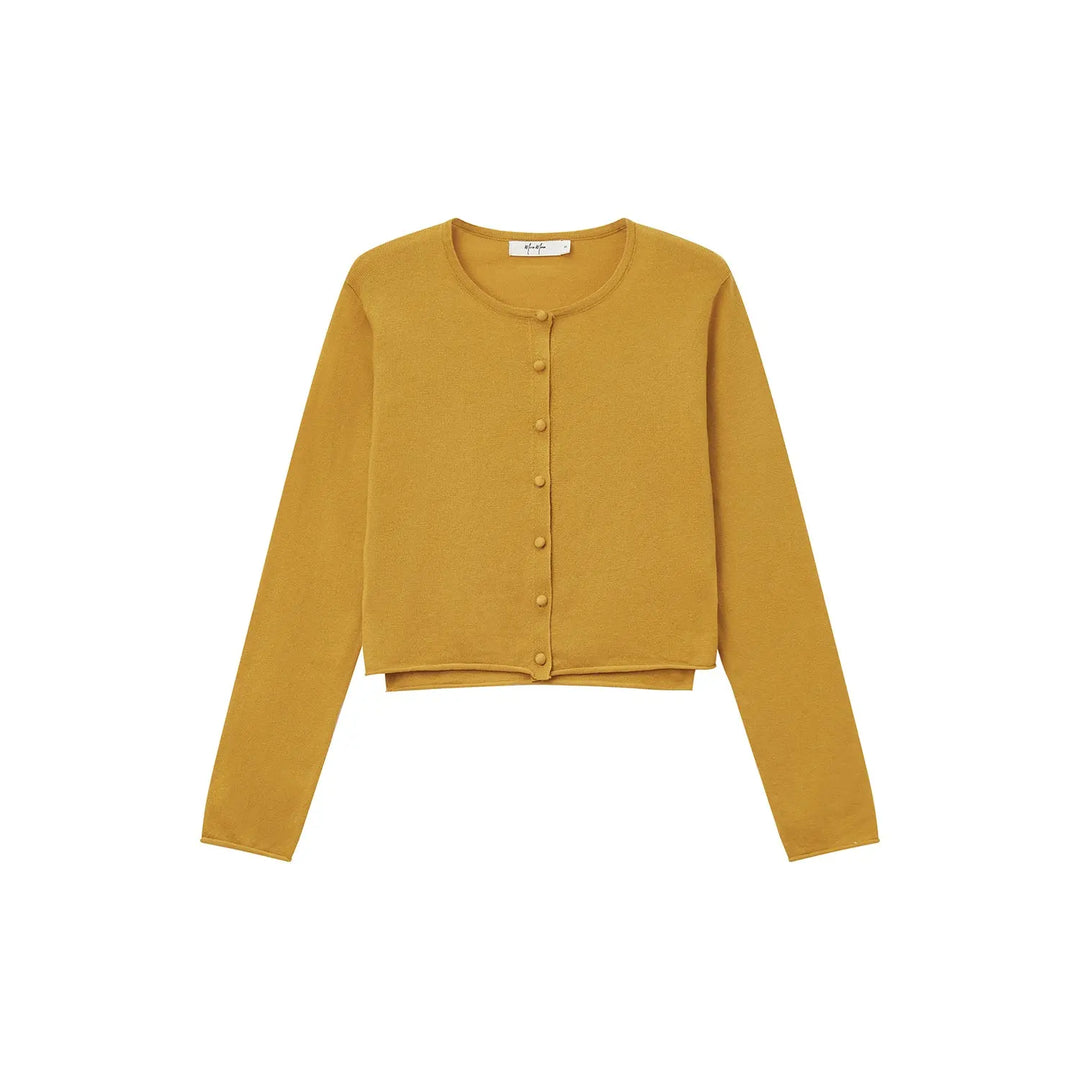 An image of a  Orange / Medium 31552 Layered Cardigan Set by  Mirra Masa