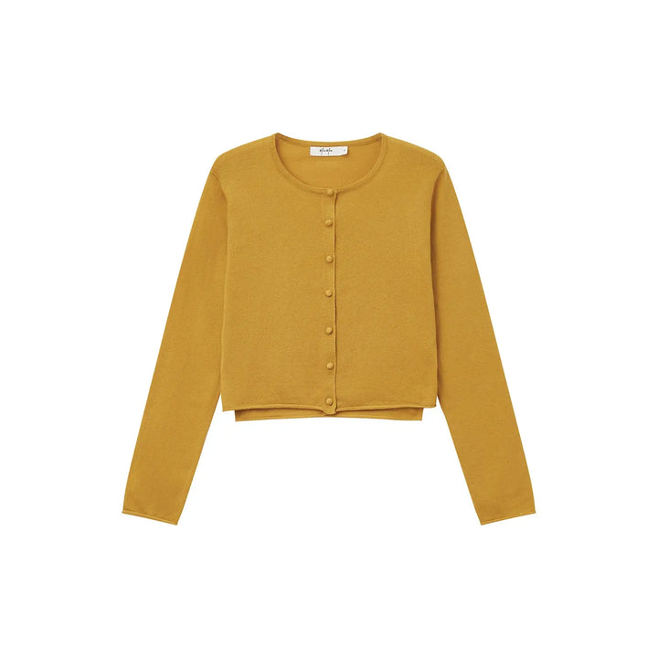 An image of a  Orange / Medium 31552 Layered Cardigan Set by  Mirra Masa