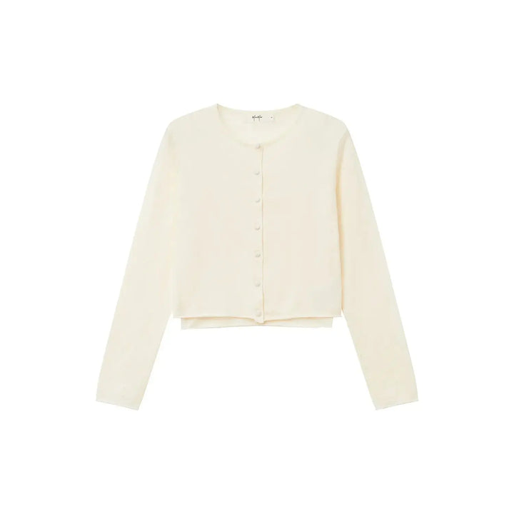 An image of a  White / Medium 31552 Layered Cardigan Set by  Mirra Masa