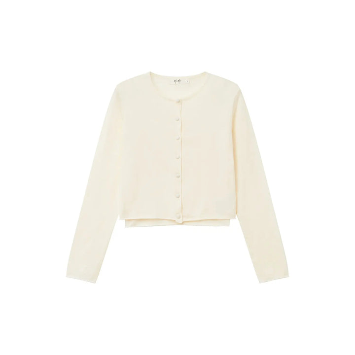 An image of a  White / Medium 31552 Layered Cardigan Set by  Mirra Masa