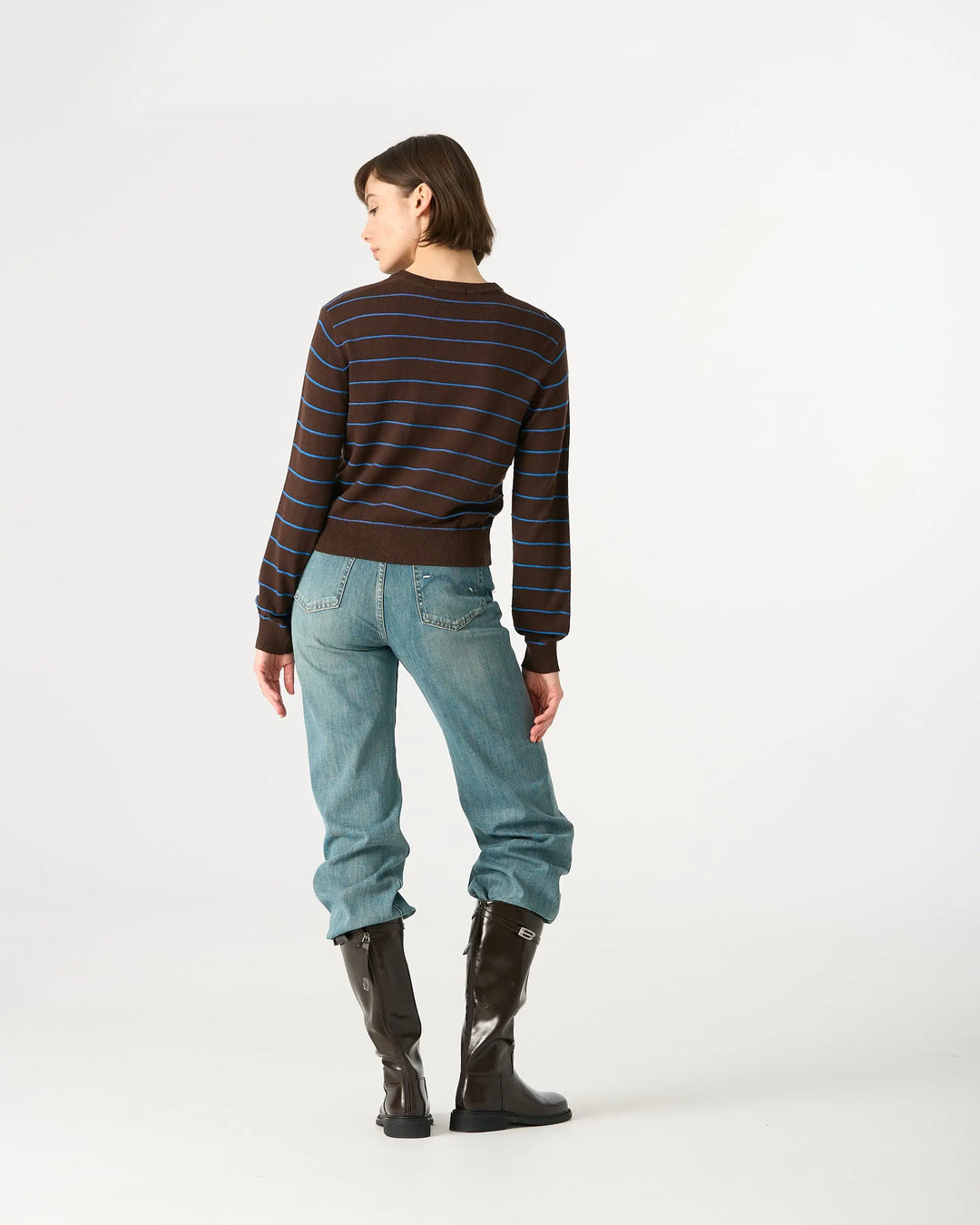 An image of a   31566 Round Neck Button-Down Cardigan by  Mirra Masa