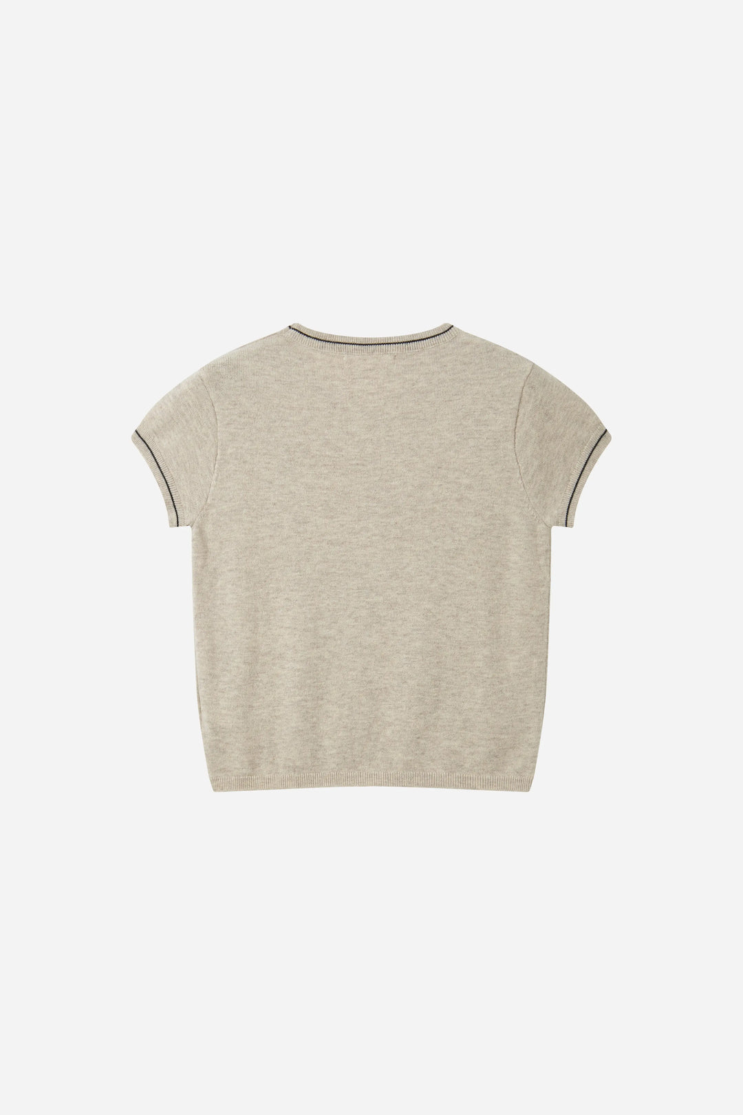 An image of a   31570 Contrast-Trim Short-Sleeve Sweater by  Mirra Masa