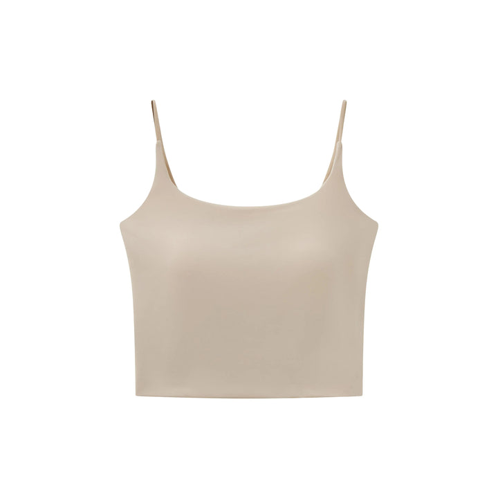 An image of a  Almond / One-Size 31588 Cropped Slip Top by  Mirra Masa