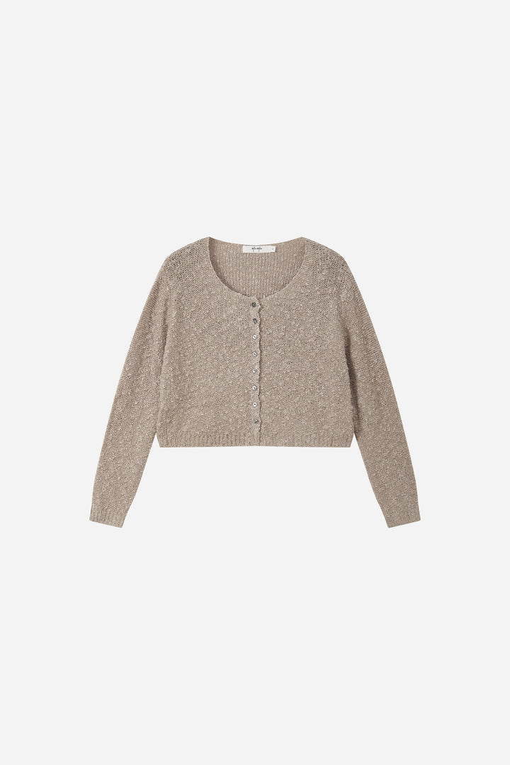 An image of a   31595 Textured-Knit Cropped Cardigan by  Mirra Masa