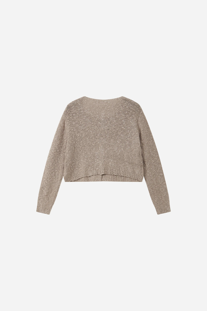 An image of a   31595 Textured-Knit Cropped Cardigan by  Mirra Masa