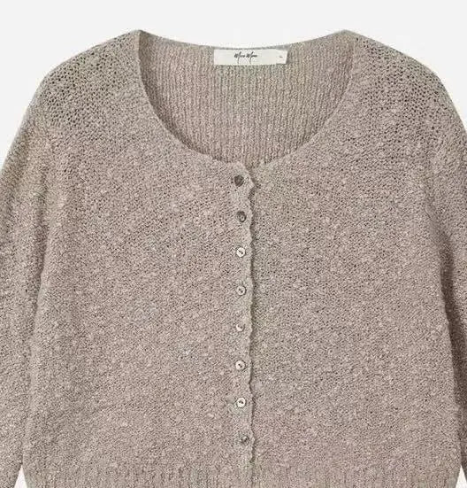 An image of a   31595 Textured-Knit Cropped Cardigan by  Mirra Masa