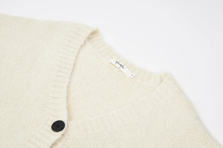 An image of a   31601 V-Neck Button Down Cardigan by  Mirra Masa