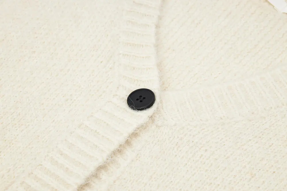 An image of a   31601 V-Neck Button Down Cardigan by  Mirra Masa