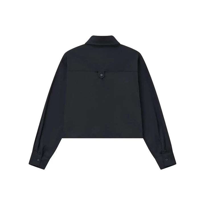 An image of a   31616 Cropped Classic Button-Up Shirts by  Mirra Masa