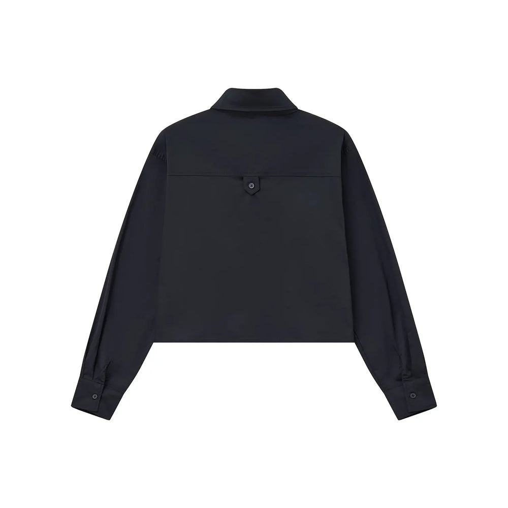 An image of a   31616 Cropped Classic Button-Up Shirts by  Mirra Masa