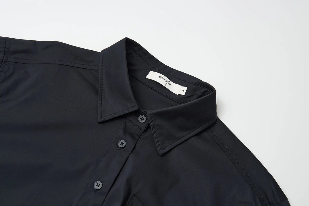 An image of a   31616 Cropped Classic Button-Up Shirts by  Mirra Masa