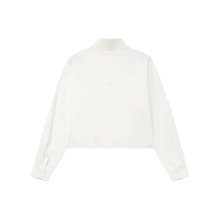 An image of a   31616 Cropped Classic Button-Up Shirts by  Mirra Masa