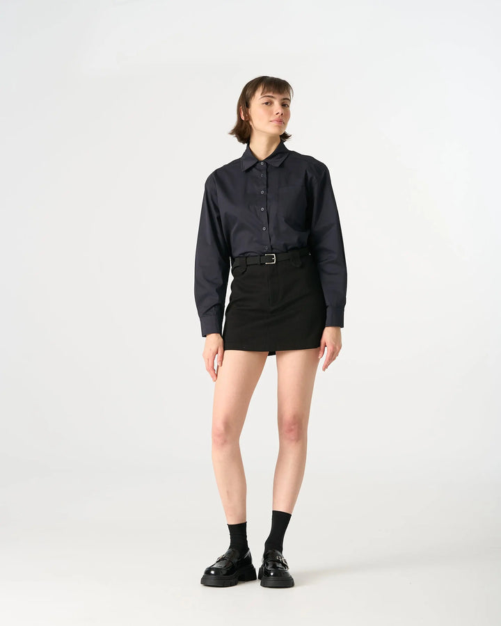 An image of a   31616 Cropped Classic Button-Up Shirts by  Mirra Masa