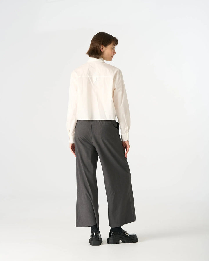 An image of a   31616 Cropped Classic Button-Up Shirts by  Mirra Masa