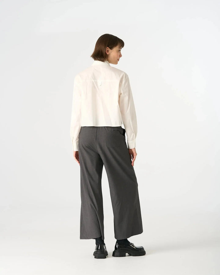 An image of a   31616 Cropped Classic Button-Up Shirts by  Mirra Masa