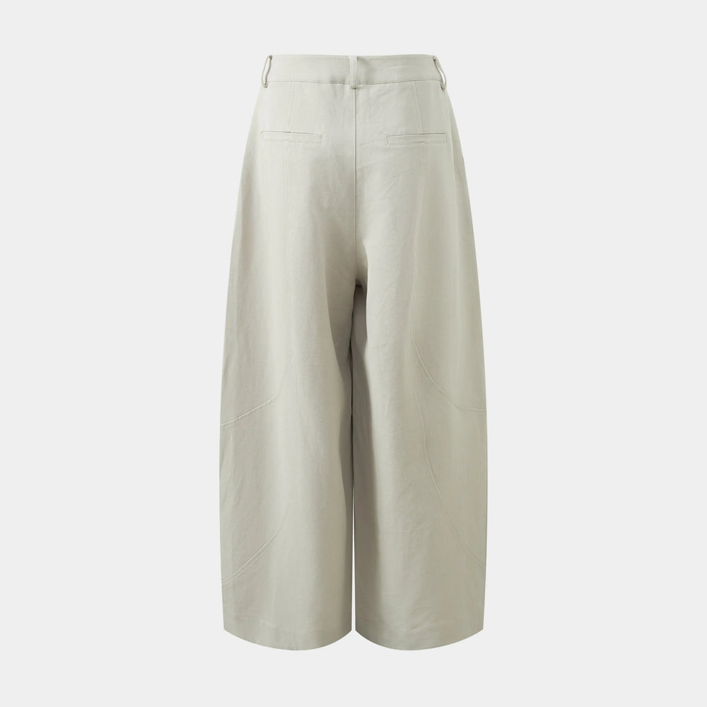An image of a   31619 Curved-Seam Barrel-Leg Pants by  Mirra Masa