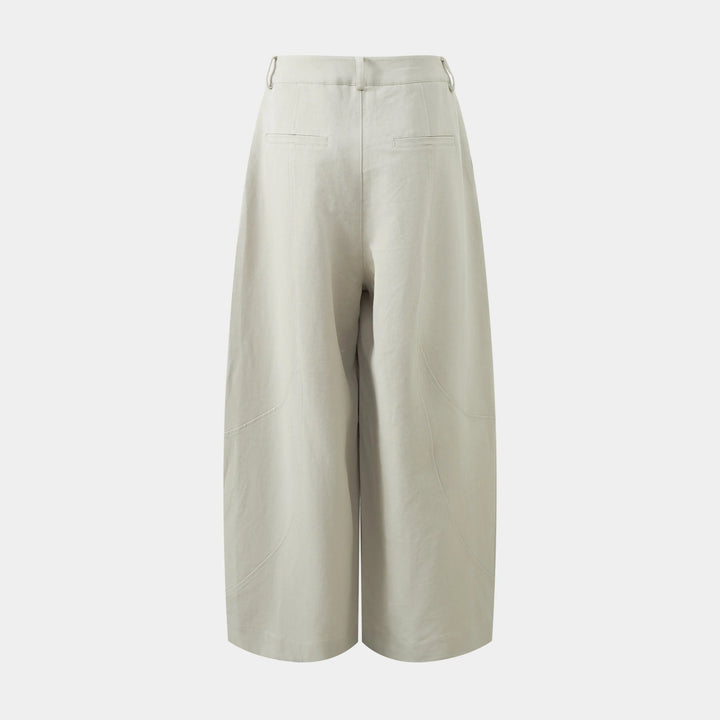 An image of a   31619 Curved-Seam Barrel-Leg Pants by  Mirra Masa