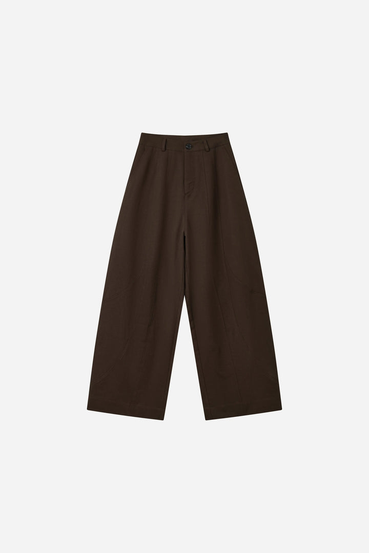 An image of a   31619 Curved-Seam Barrel-Leg Pants by  Mirra Masa