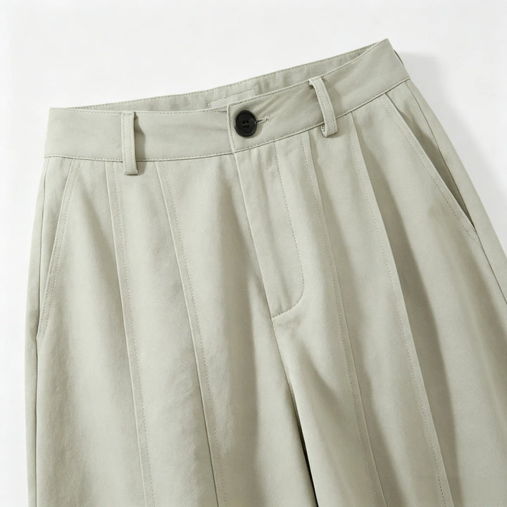 An image of a   31619 Curved-Seam Barrel-Leg Pants by  Mirra Masa