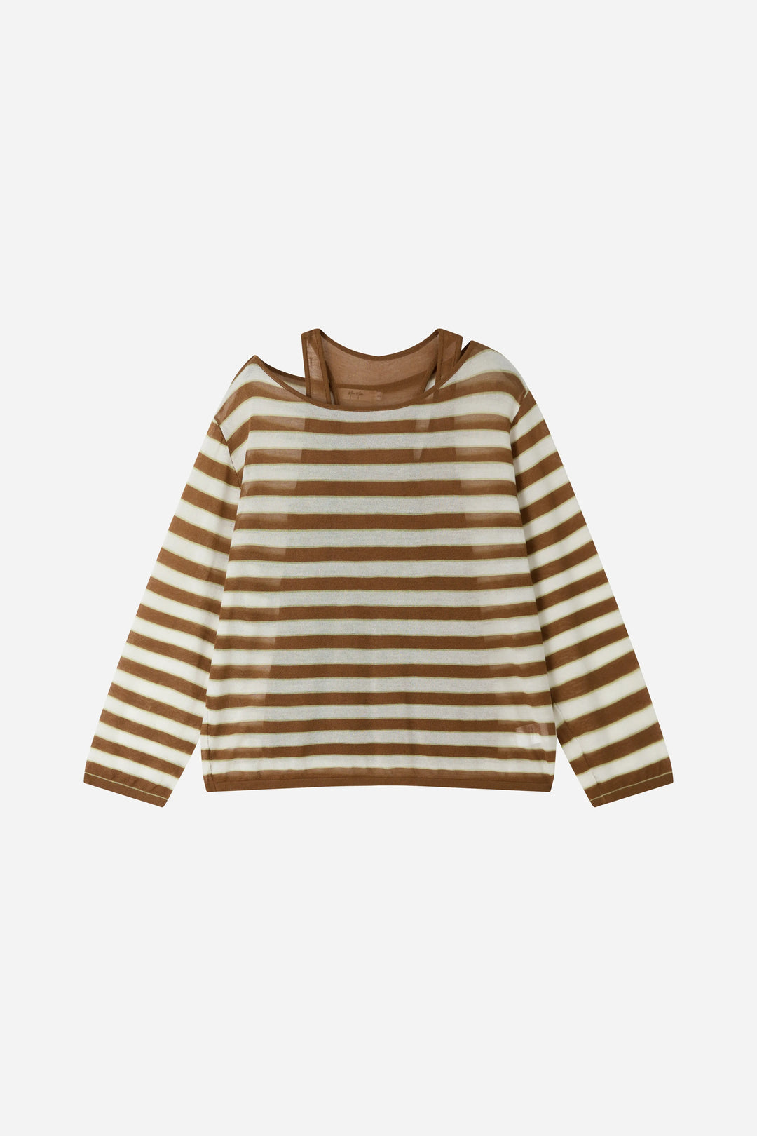 An image of a   31639 Layered Illusion Stripe Top by  Mirra Masa