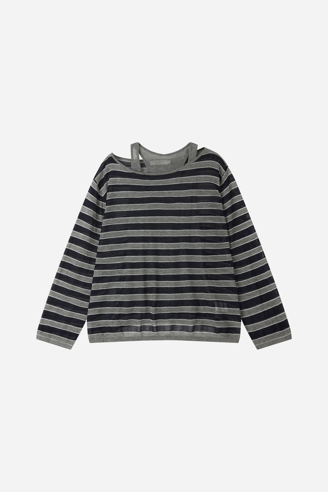 An image of a   31639 Layered Illusion Stripe Top by  Mirra Masa