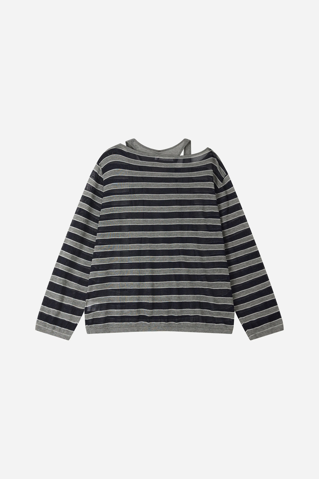 An image of a   31639 Layered Illusion Stripe Top by  Mirra Masa