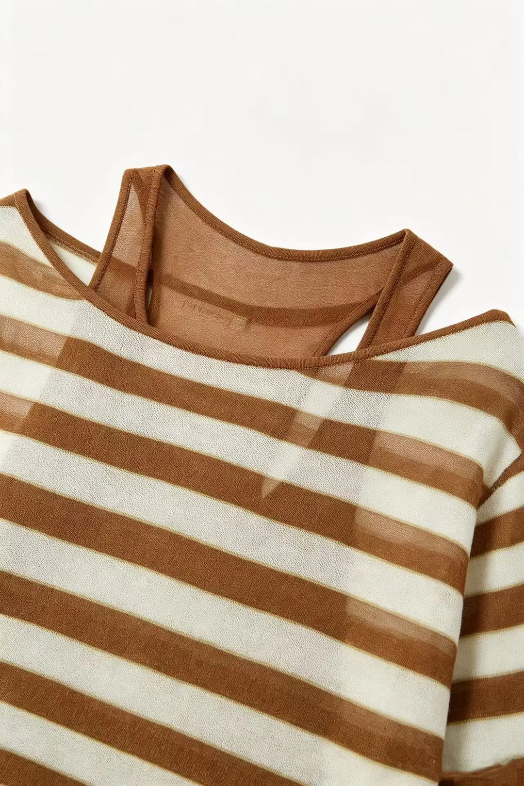 An image of a   31639 Layered Illusion Stripe Top by  Mirra Masa