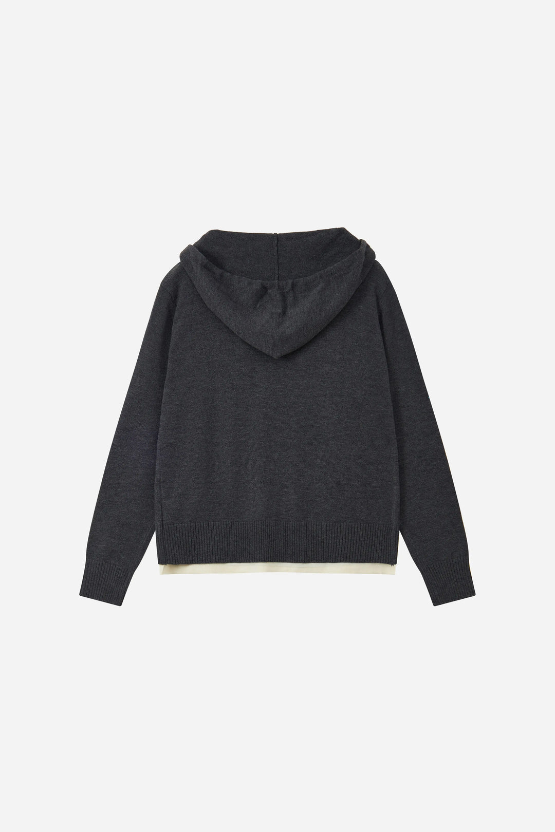 An image of a   31712 Layered V-Neck Knit Hoodie by  Mirra Masa