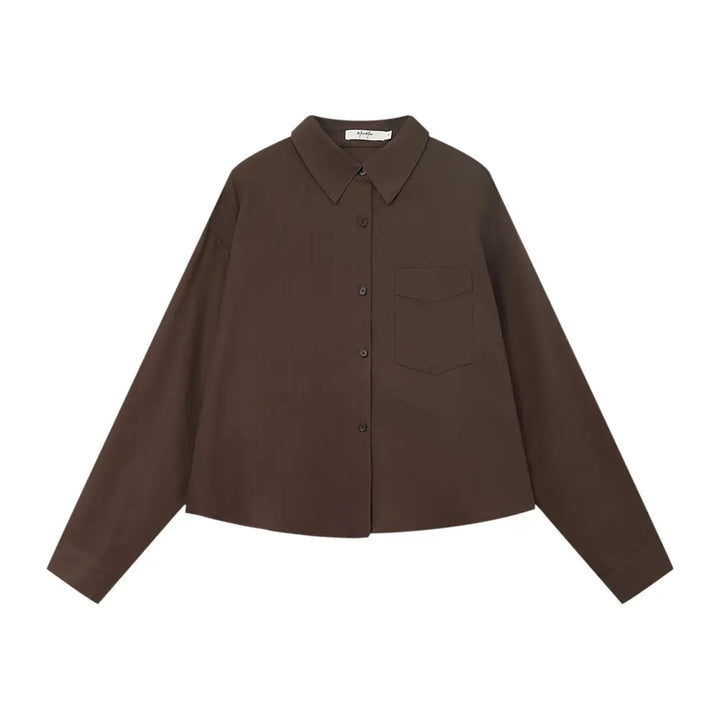 An image of a  One-Size / Brown 31713 Tencel Blend Shirt by  Mirra Masa
